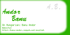 andor banu business card